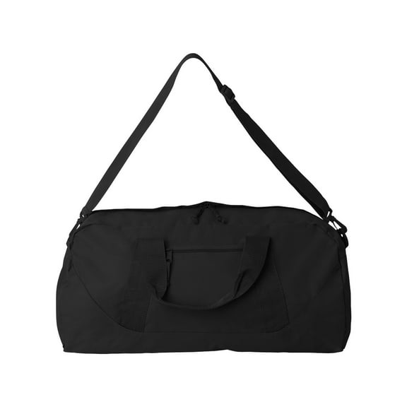 Liberty Bags Adult Unisex Recycled Large Duffel Bag, 23 1/2" Front Pocket Large Square Duffel Bag, Black