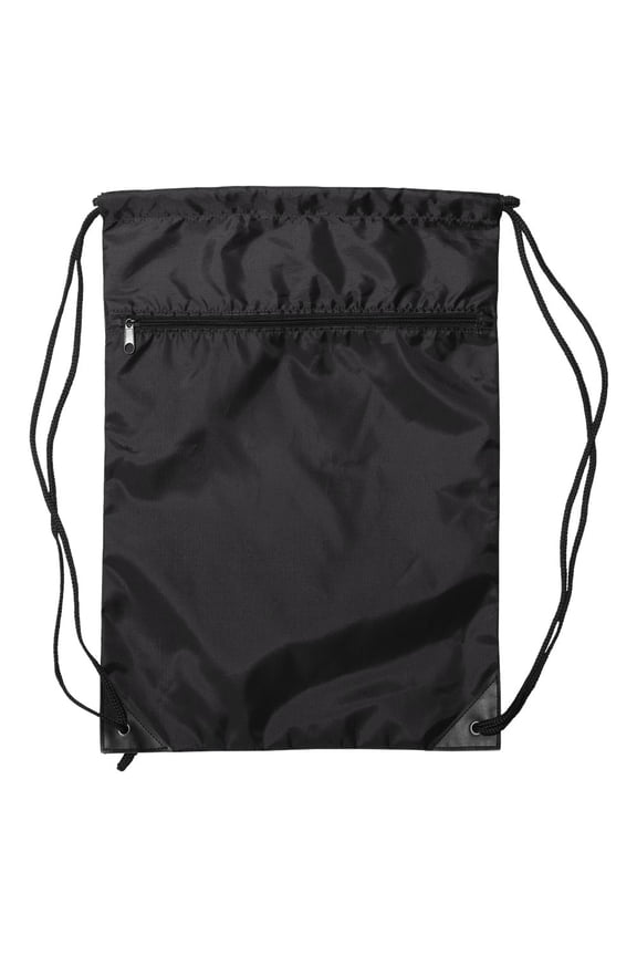 Contrast Zipper Drawstring Tote, Style 8888