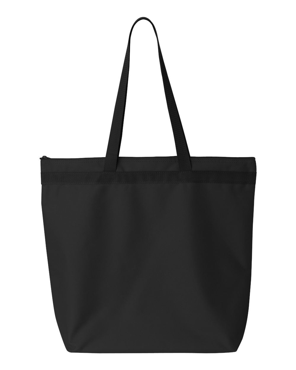 Plain Black Zipper Tote Bag