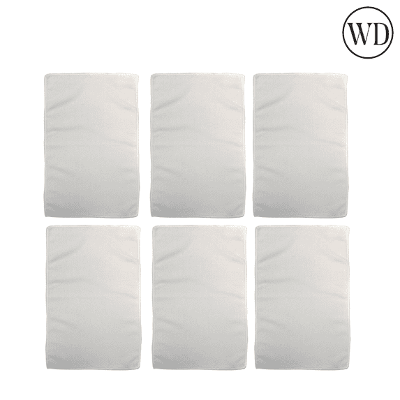 Liberty Bags Unisex Sublimation Rally Towel, 100% Polyester Towels Serged EdgesTowels Super Soft Bath Towels, (6 Pack, White)