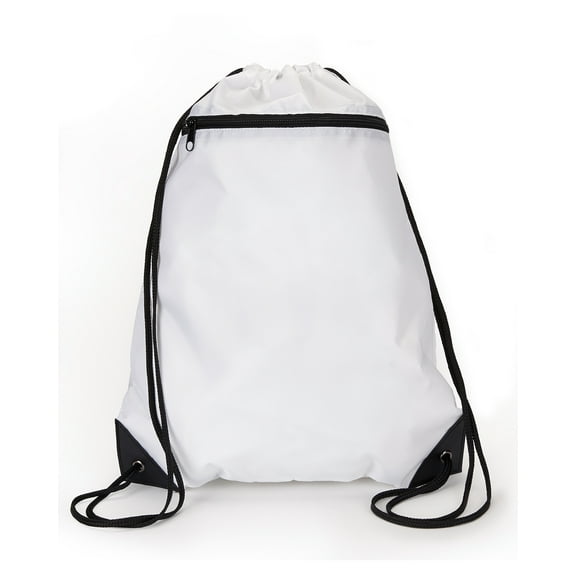 Liberty Bags - Zippered Drawstring Backpack - 8888 - White - Size: One Size