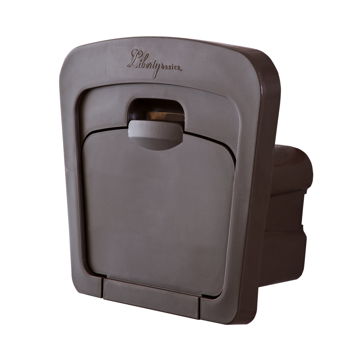 Brown Molded Plastic Wall Mounted Hose Holder with Storage Compartment