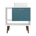 thumbnail image 1 of Liberty Bathroom Vanity with Sink & 2 Shelves in White & Aqua Blue, 36.41 x 31.49 x 17.71 in., 1 of 1