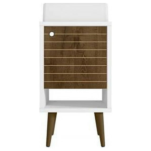 Liberty Bathroom Vanity with Sink & Shelf in White & Rustic Brown, 36.41 x 17.71 x 17.71 in.