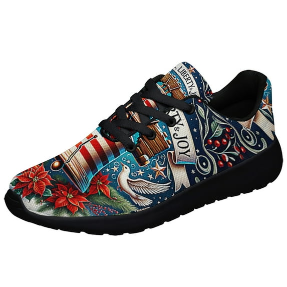 Liberty Bell ChriStas Shoes Sneakers for Women Men Black Size 12