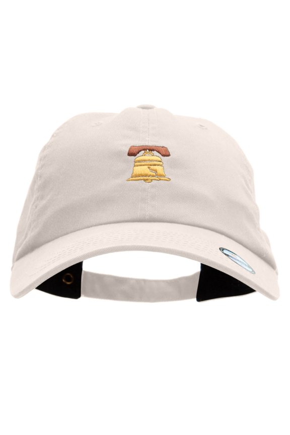 Liberty Bell Embroidered Washed Cap - Beige OSFM