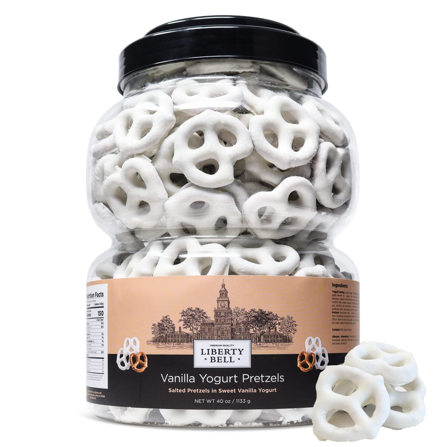 Liberty Bell Vanilla Yogurt DNF2 Covered Mini Pretzels, 40 Ounce Tube