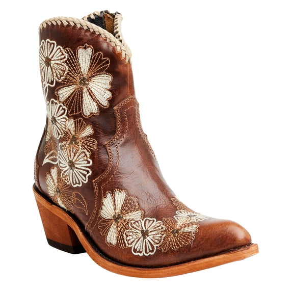 Liberty Black Women's Loren Floral Embroidered Western Fashion Booties Round Toe - BBLB-7140011 A 7 M US