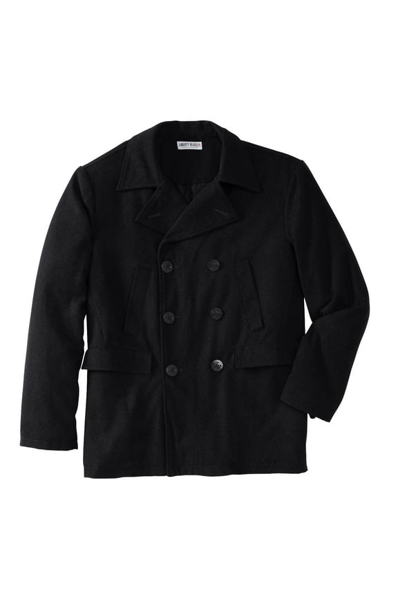 Men's Big & Tall  Double-Breasted Wool Peacoat Coat