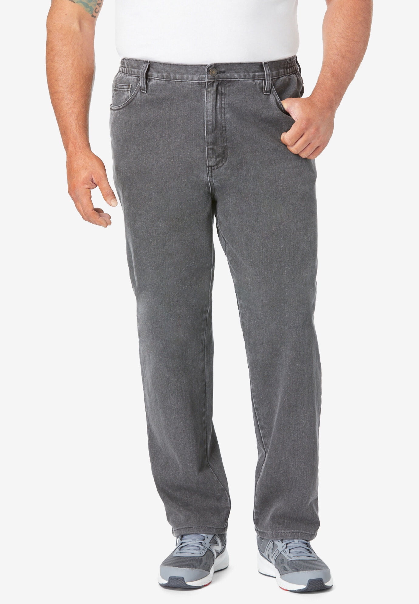 Liberty Blues Men's Big & Tall ™ Relaxed-Fit Side Elastic 5-Pocket ...