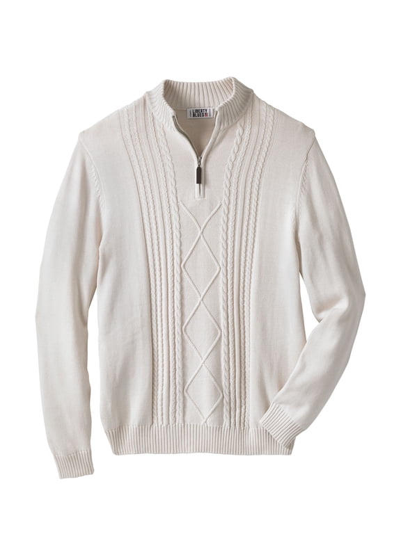by KingSize Men's Big & Tall Shoreman’S Quarter Zip Cable Knit Sweater