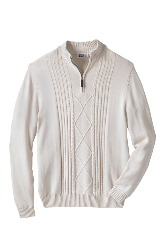 Men's Big & Tall  Shoreman's Quarter Zip Cable Knit Sweater