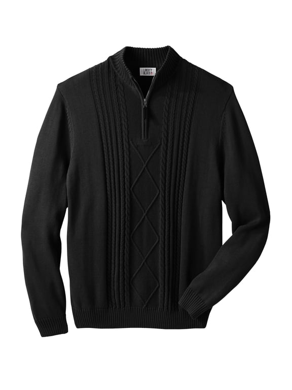 by KingSize Men's Big & Tall Shoreman’S Quarter Zip Cable Knit Sweater