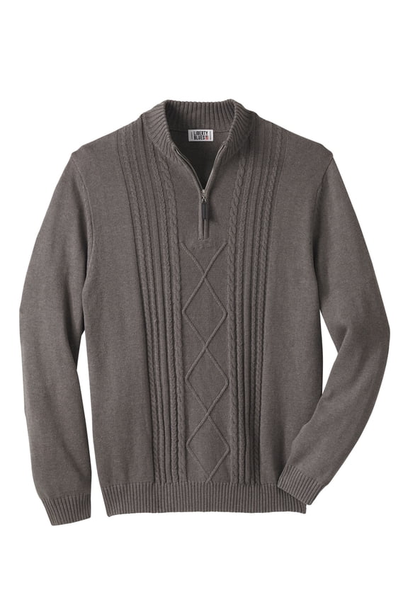 Men's Big & Tall Shoreman's Quarter Zip Cable Knit Sweater