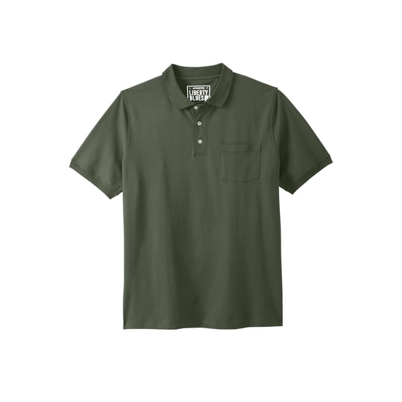 Liberty Blues Men's Big & Tall Shrink-Less&Trade; Pocket Piqué Polo Shirt