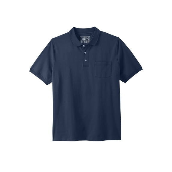 Liberty Blues Men's Big & Tall Shrink-Less&Trade; Pocket Piqué Polo Shirt