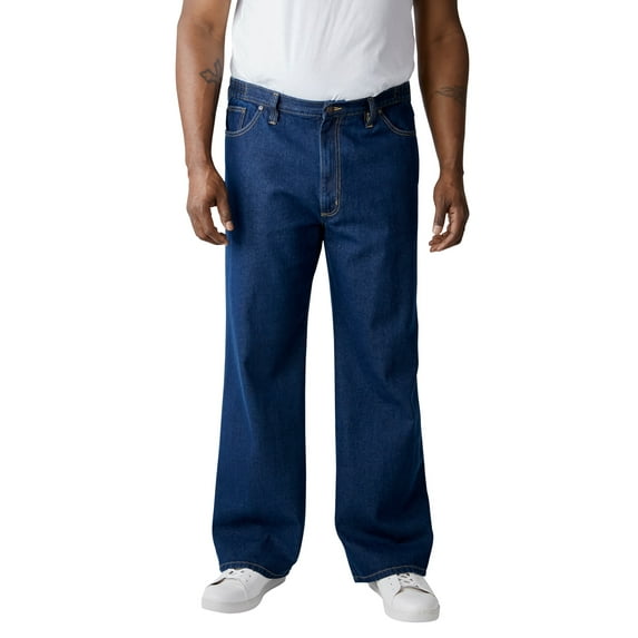 Liberty Blues Men's Big & Tall Side-Elastic Wide Leg 5 Pocket Jeans