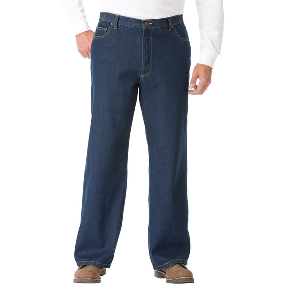 Liberty Blues Men's Big & Tall Side-Elastic Wide Leg 5 Pocket Jeans