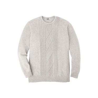 Liberty Blues by KingSize Men's Big & Tall Crewneck Cable Knit Sweater