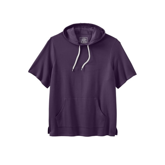 Liberty Blues by KingSize Men's Big & Tall Short-Sleeve Hoodie - 4XL, Blackberry