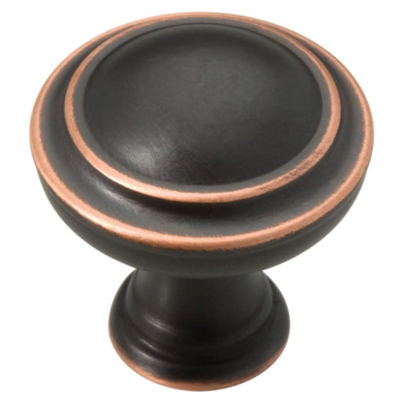 Classic Round Bronze and Copper Cabinet Knob with Mounting Hardware