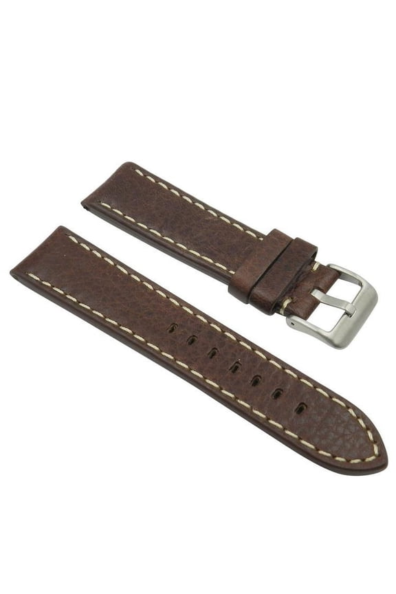 Liberty Brown Calf Leather Contrast Stitched 22mm Watch Strap