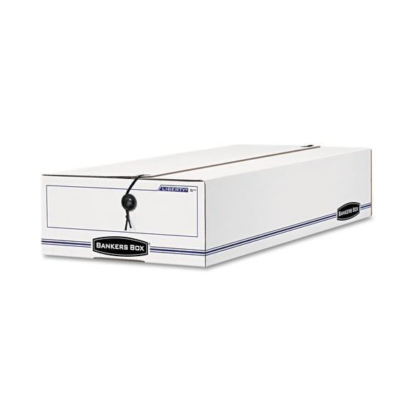 LIBERTY Check and Form Boxes 11" x 24" x 5", White/Blue, 12/Carton