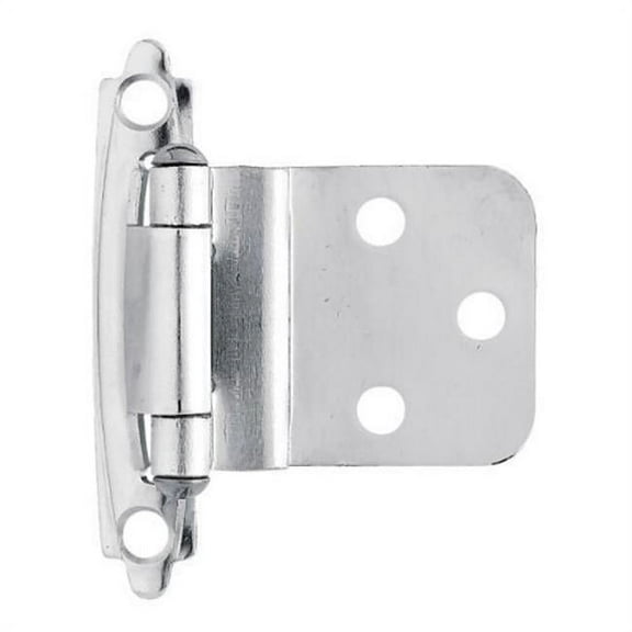 Liberty Chrome Self-Closing 3/8 in. Inset Cabinet Hinge, 2 Pack