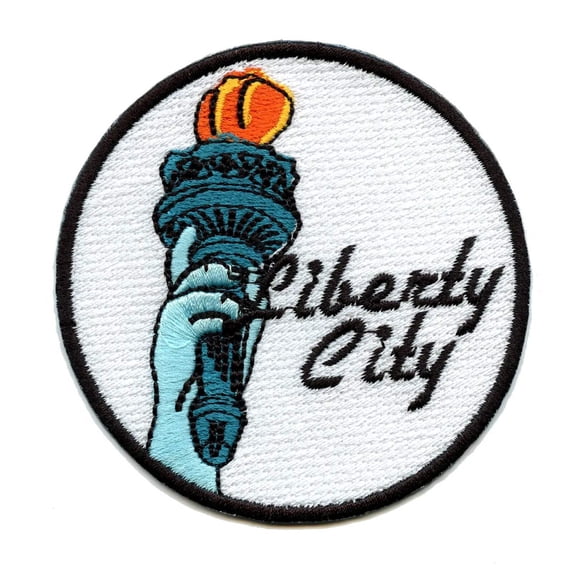 Liberty City New York Round Iron On Patch