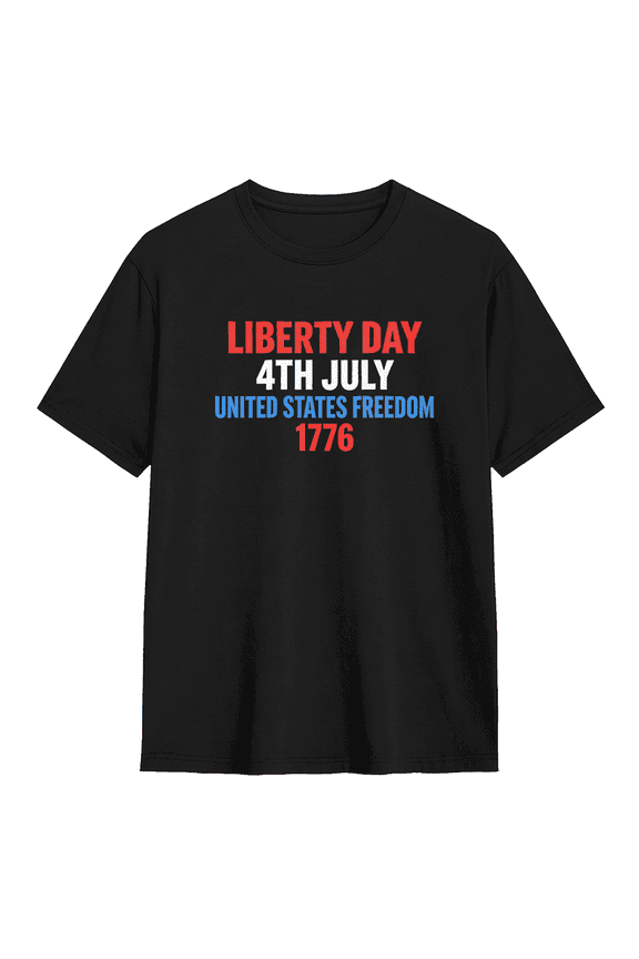 Liberty Day 4th Of July Freedom 1776 Vintage Graphic Tee for Men and Women, Fun Road Trip Cotton Short Sleeves T-Shirt