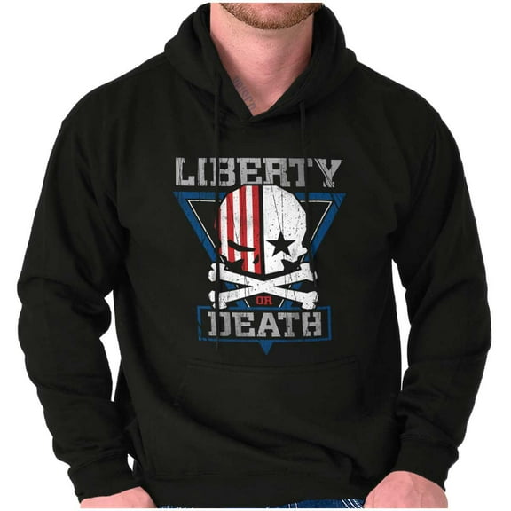 Liberty Death Skull Crossbones Flag Hoodie Sweatshirt Women Men Brisco Brands L