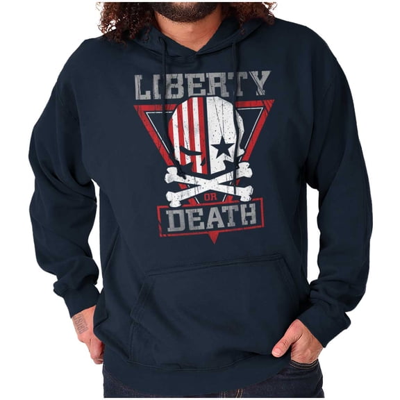 Liberty Death Skull Crossbones Flag Hoodie Sweatshirt Women Men Brisco Brands S