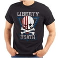 thumbnail image 1 of Liberty Death Skull Crossbones Flag Men's Graphic T Shirt Tees Brisco Brands S, 1 of 6