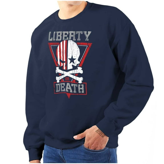 Liberty Death Skull Crossbones Flag Sweatshirt for Men or Women Brisco Brands X