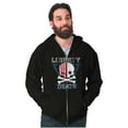 thumbnail image 1 of Liberty Death Skull Crossbones Flag Zip Up Hoodie Men's Women's Brisco Brands S, 1 of 6