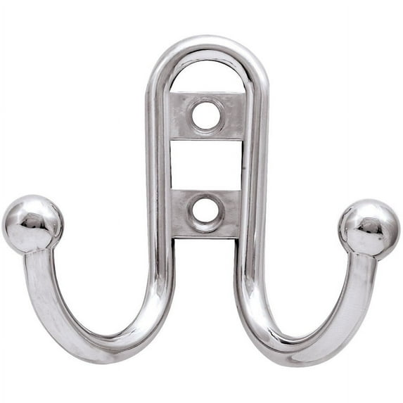 BRAINERD MFG CO/LIBERTY HDW Hook, Robe, Double, Polished Chrome B46115Z-CHR-C