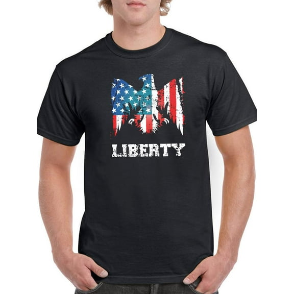 Liberty Eagle Flag T-Shirt Men -Smartprints Designs, Male 5X-Large