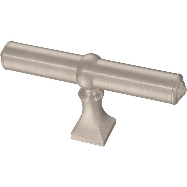 Elegant Base 2-7/8 in. (73 mm) Satin Nickel Elongated Bar Cabinet Knob Elegant Base 2-7/8 in. (73 mm) Satin Nickel Elongated Bar Cabinet Knob