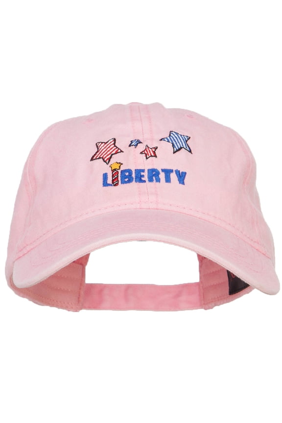 Liberty Embroidered Washed Cap - Pink OSFM