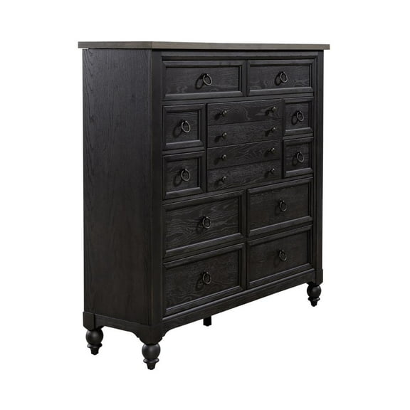 Liberty Furniture Industies, INC 12 Drawer Chesser - Black Traditional Multi in Dusty Taupe