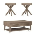 thumbnail image 1 of Liberty Furniture 3 Piece Living Room Set, Cocktail Table, 2 Round End Tables - Sandstone Oak Wood, 1 of 10
