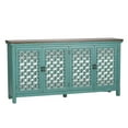 thumbnail image 1 of Liberty Furniture Industies, INC Kensington 4 Door Accent Cabinet in Turquoise w/ Worn Wood Tone Top, 1 of 9