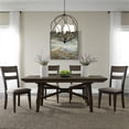 thumbnail image 1 of Liberty Furniture Double Bridge 5 Piece Trestle Dining Table Set - Brown, 1 of 13