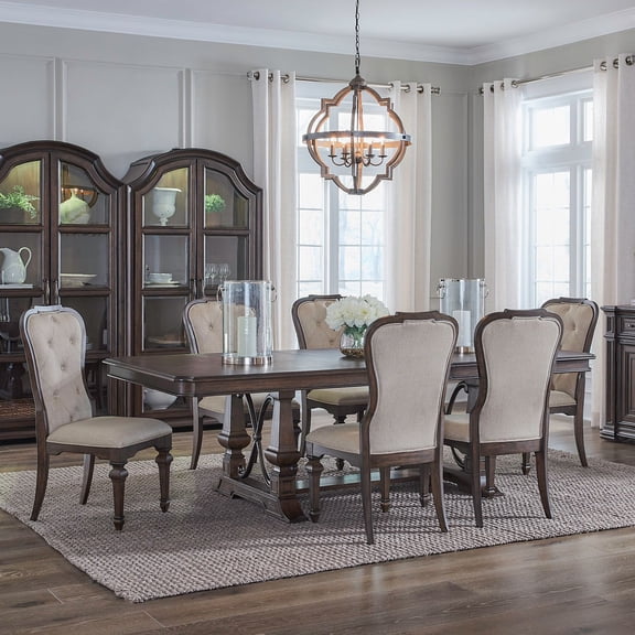 Liberty Furniture Providence Park Opt 7 Piece Trestle Table Dining Room Set - Brown Wood
