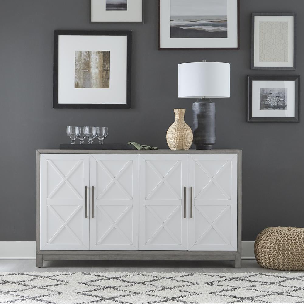 Palmetto Heights Two-Tone White and Driftwood Buffet