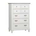 thumbnail image 1 of Liberty Furniture Industies, INC Allyson Park 5 Drawer Chest in Wirebrushed White w/ Charcoal Top, 1 of 7