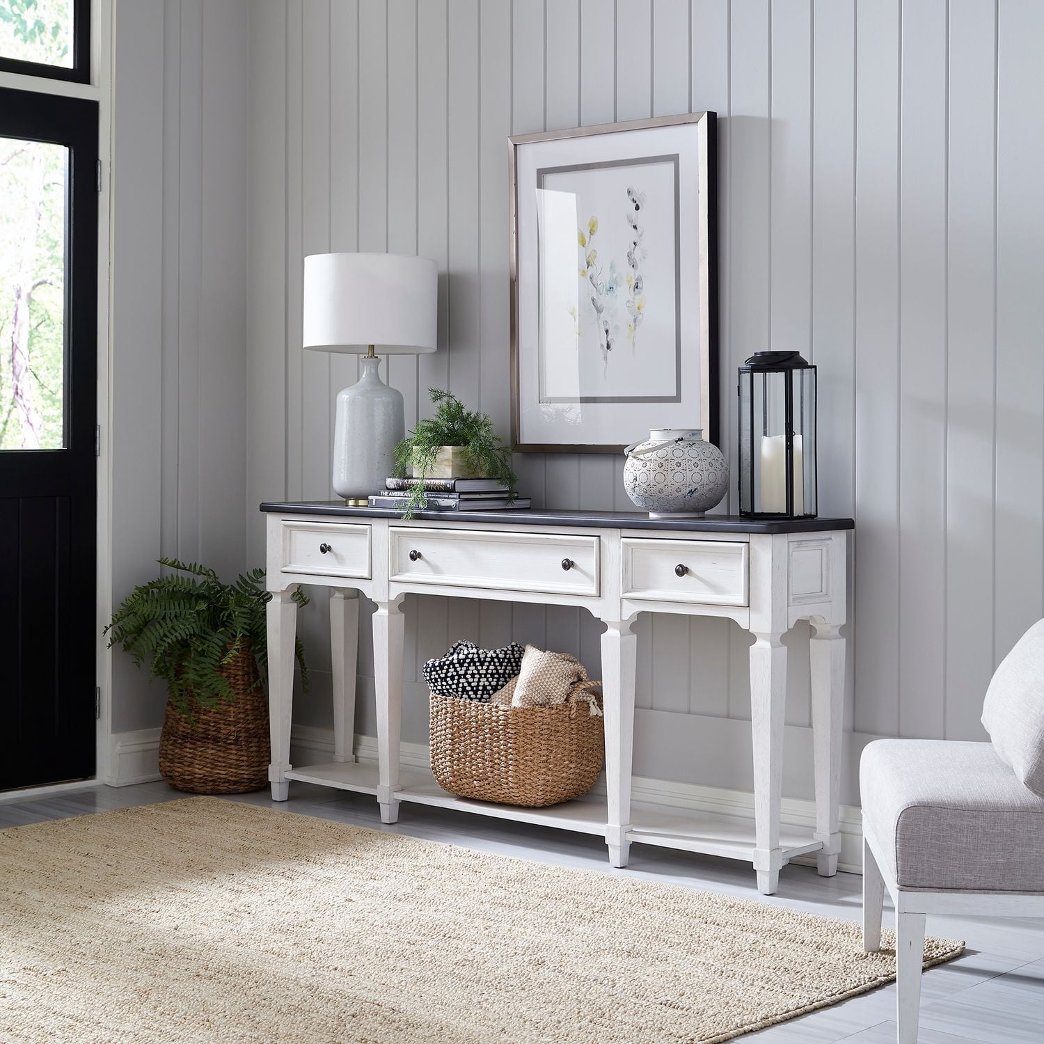 Liberty Furniture Allyson Park 72 Inch Farmhouse Wood Console Entryway ...