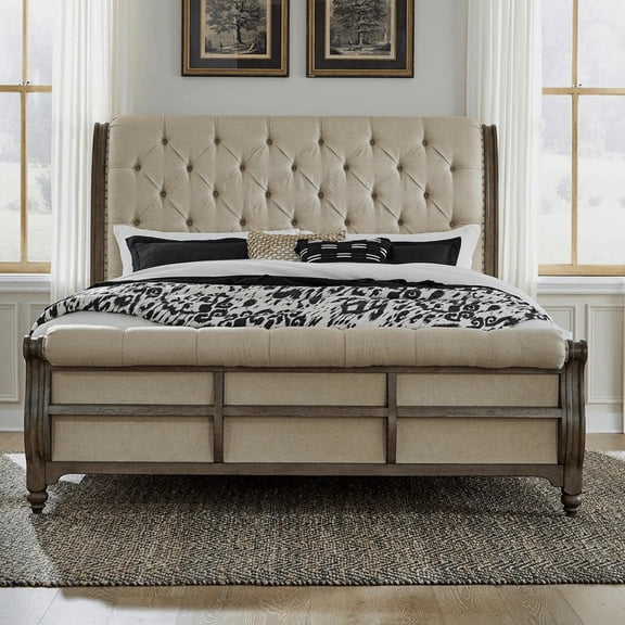 Americana Farmhouse Queen Sleigh Bed