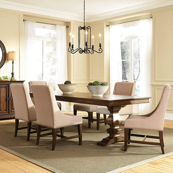 Liberty Furniture Industries Armand 7 Piece Trestle Table Set, Brown
