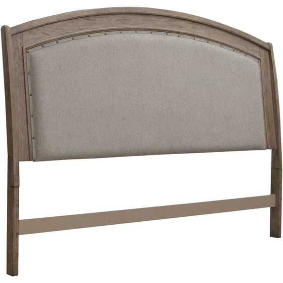 Liberty Furniture Avalon Queen Upholstered Headboard with Oak Wood Frame - Burnished Beige